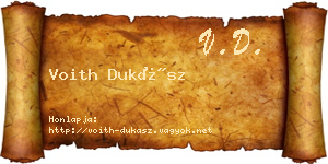 Voith Dukász névjegykártya